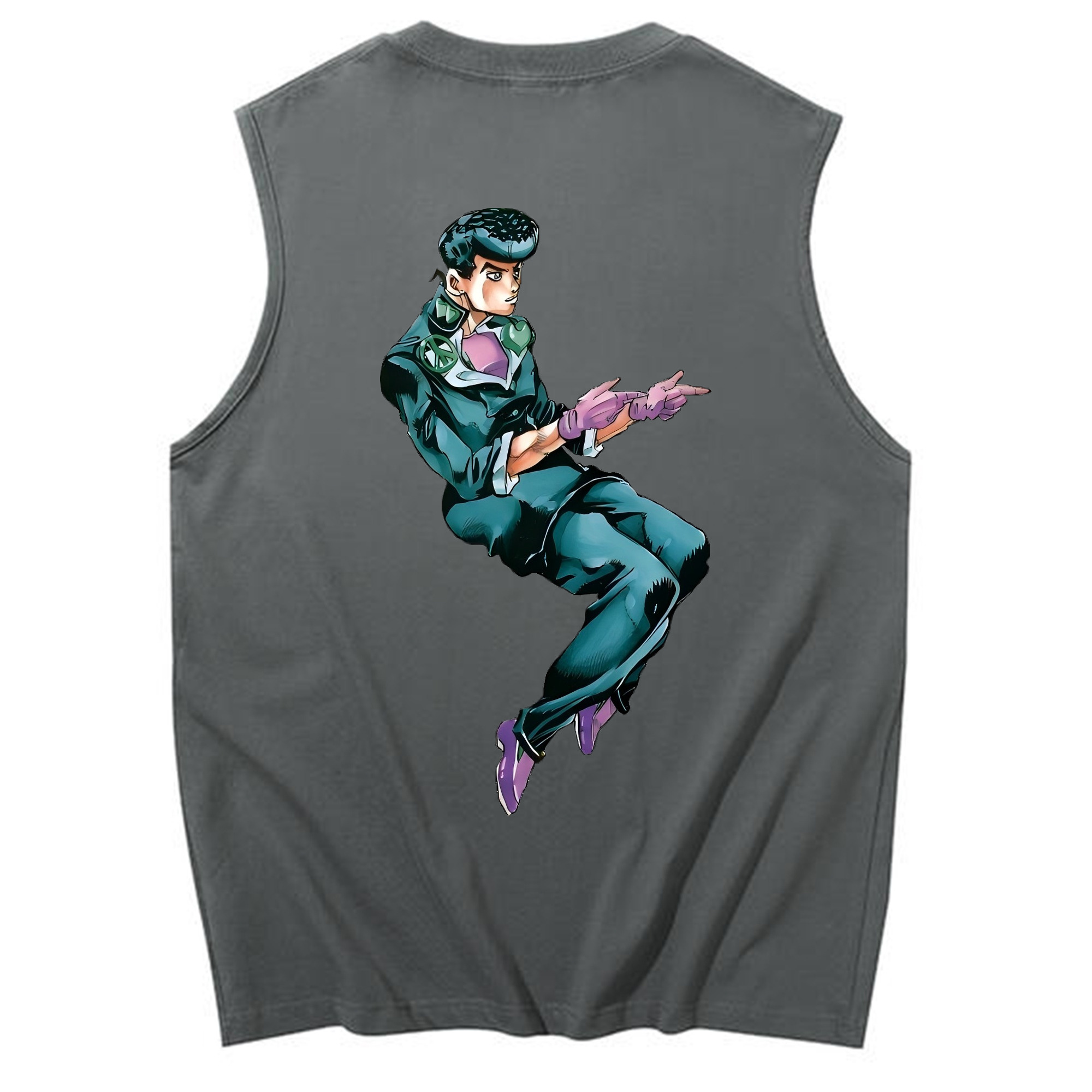（画像用） ジョジョの奇妙な冒険 ひがしかた じょうすけ JoJo's Bizarre Adventure Higashikata Josuke コットン100％タンクトップ（背面プリント）